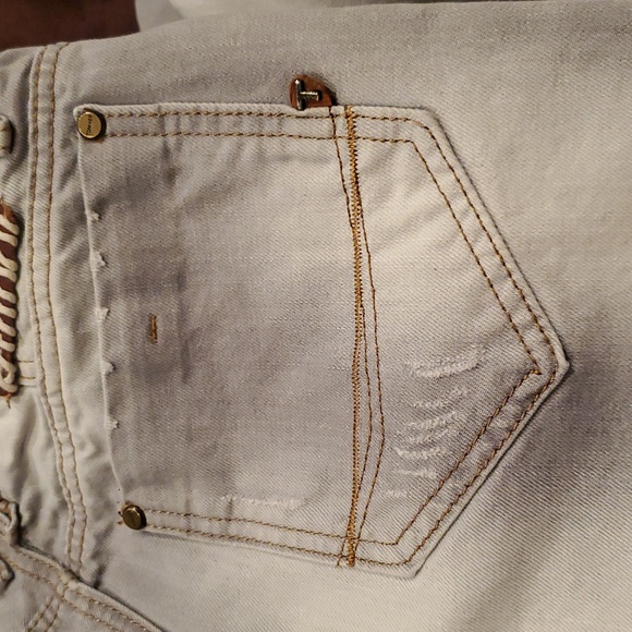 TOMHER Men's Light Gray Button Fly Jeans. Size W34 L32 - Picture 7 of 8